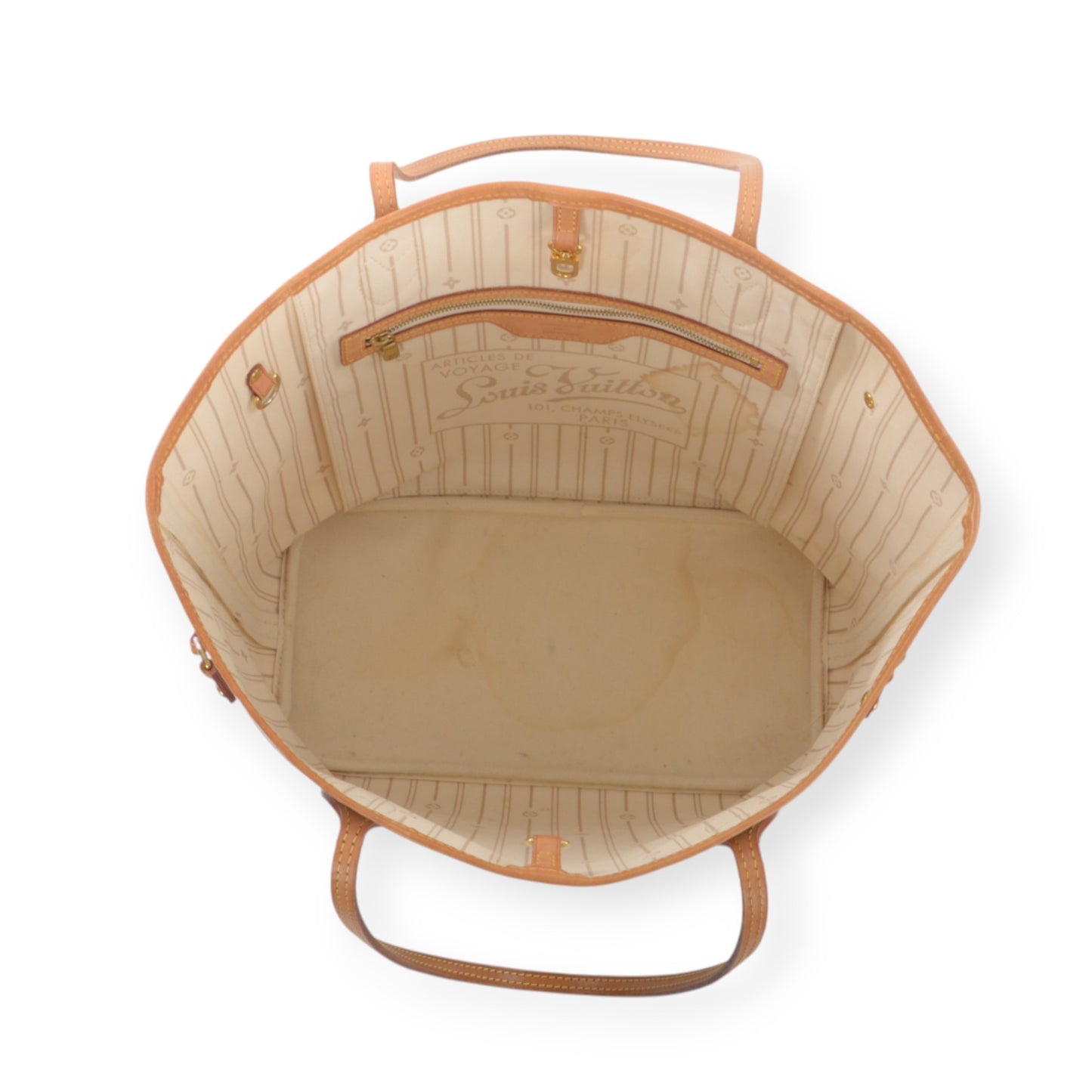 Louis Vuitton Neverfull MM Damier Azur Tote Shoulder Bag Monogram