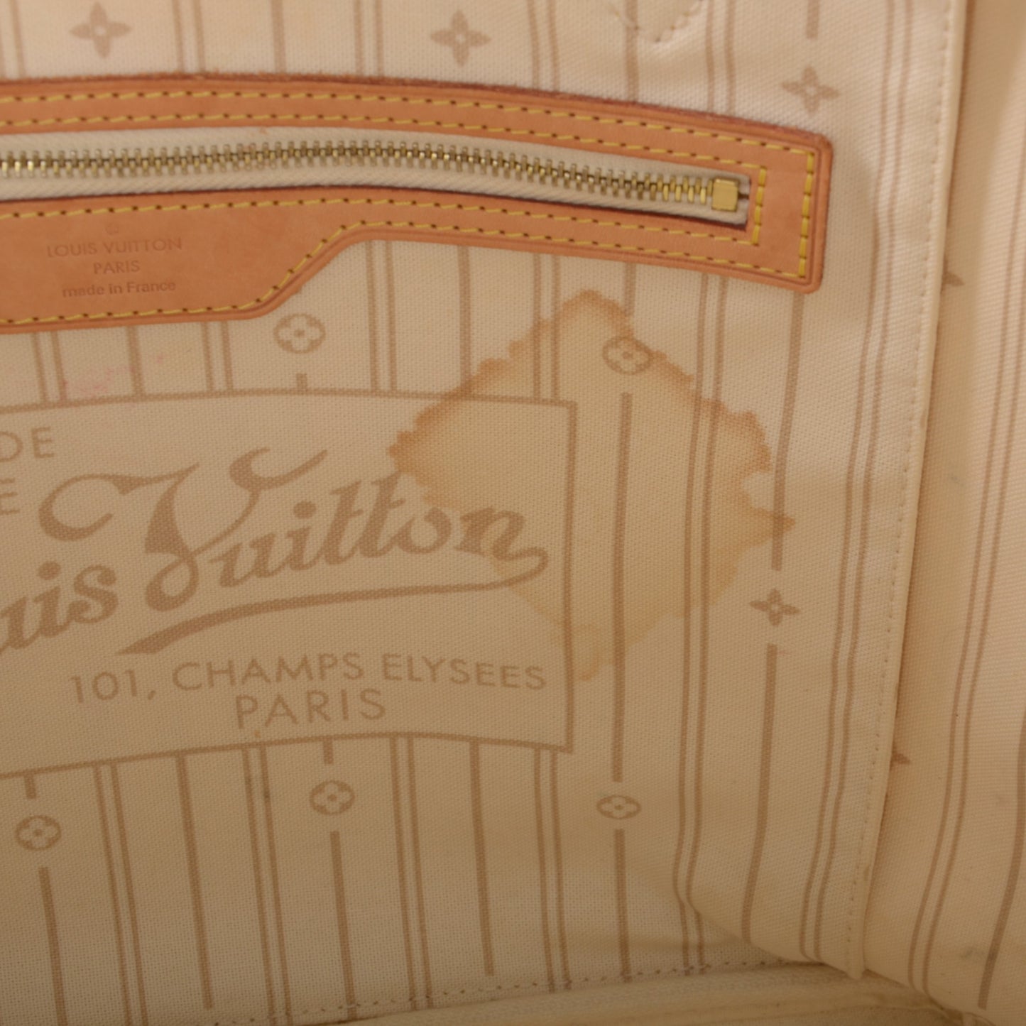 Louis Vuitton Neverfull MM Damier Azur Tote Shoulder Bag Monogram