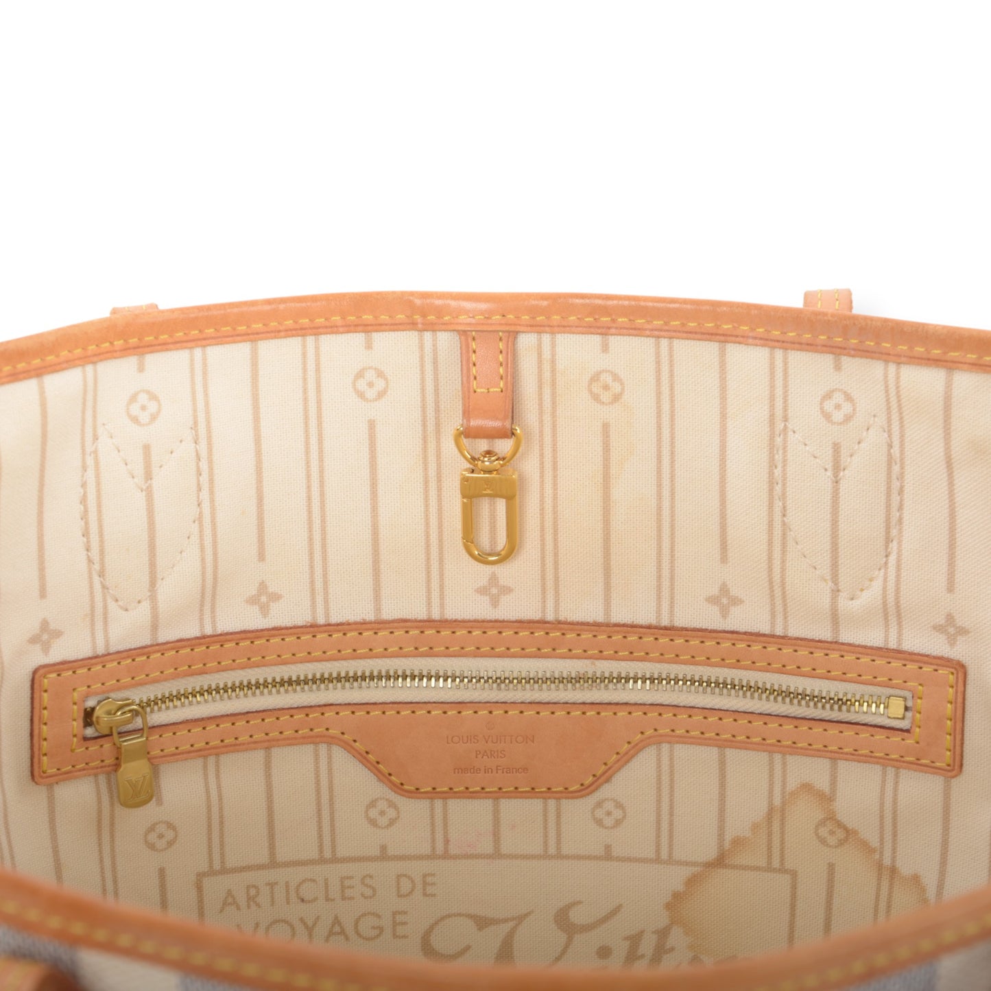 Louis Vuitton Neverfull MM Damier Azur Tote Shoulder Bag Monogram