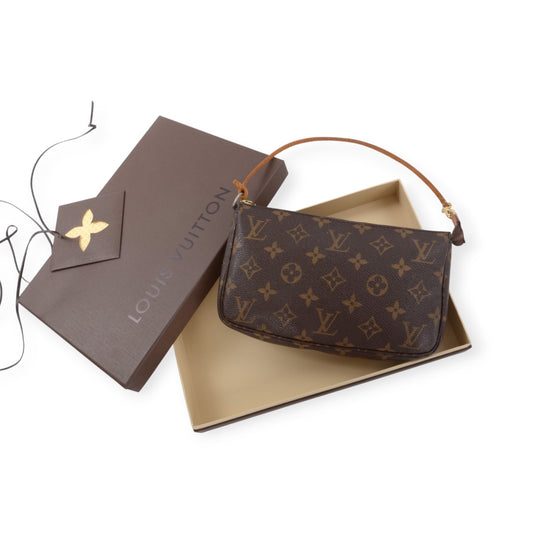 Louis Vuitton Pochette Accessories Pouch Monogram Canvas Shoulder Bag Handbag Vintage Designer Classic