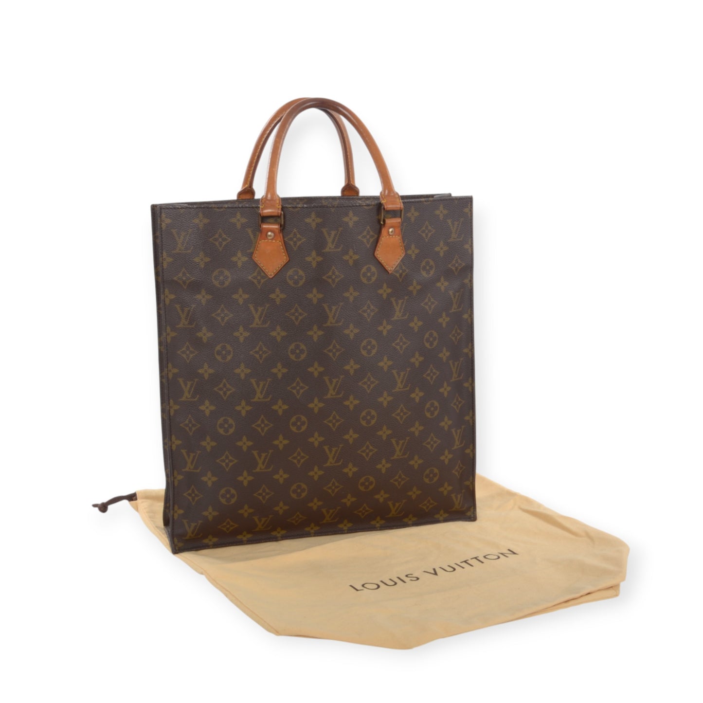 Louis Vuitton Sac Plat Handbag Monogram Canvas Bag Vintage Designer Classic