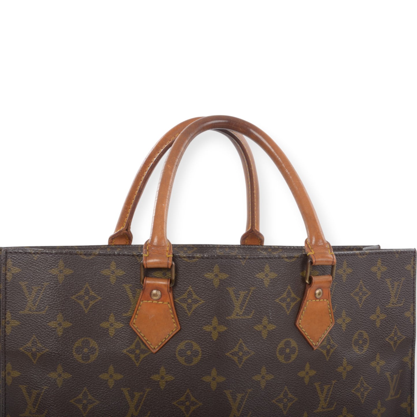 Louis Vuitton Sac Plat Handbag Monogram Canvas Bag Vintage Designer Classic