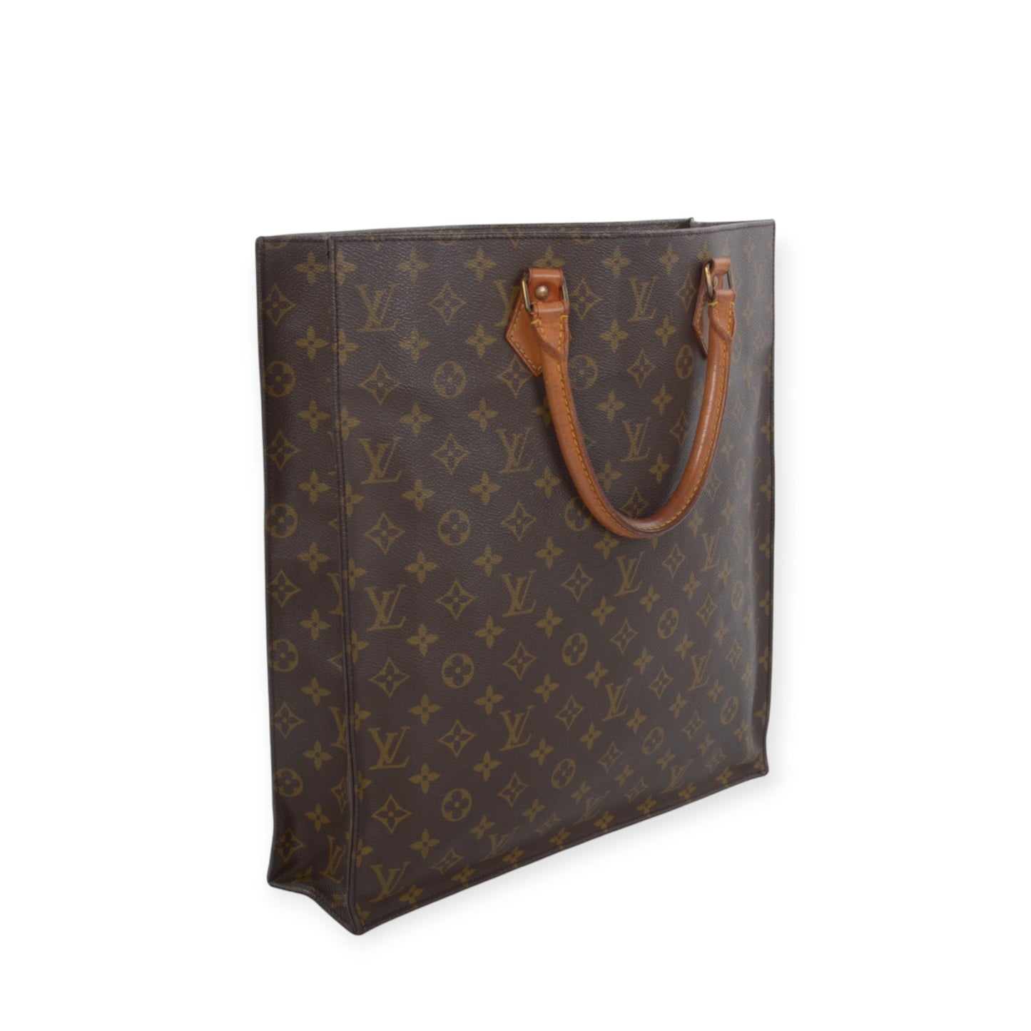 Louis Vuitton Sac Plat Handbag Monogram Canvas Bag Vintage Designer Classic