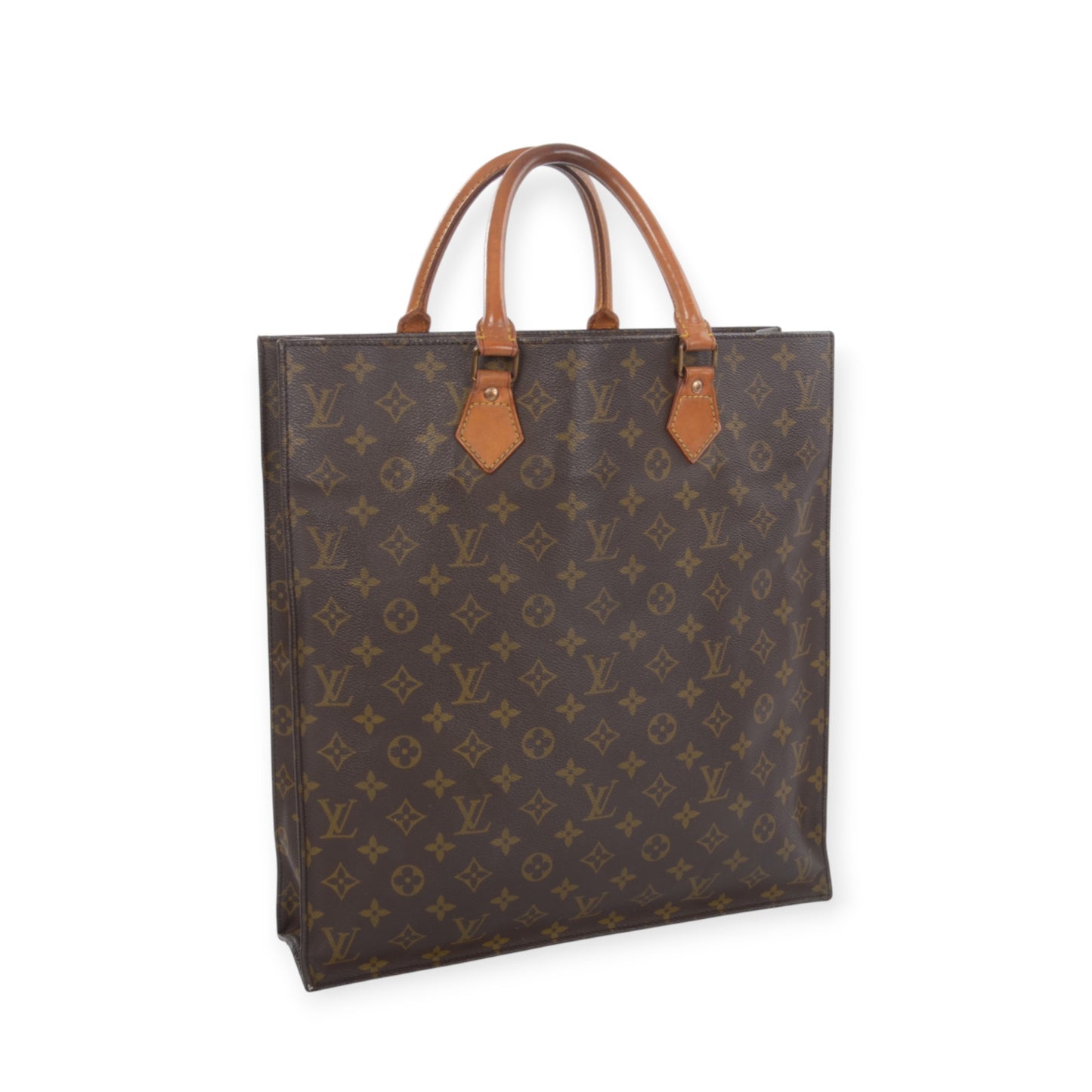 Louis Vuitton Sac Plat Handbag Monogram Canvas Bag Vintage Designer Classic