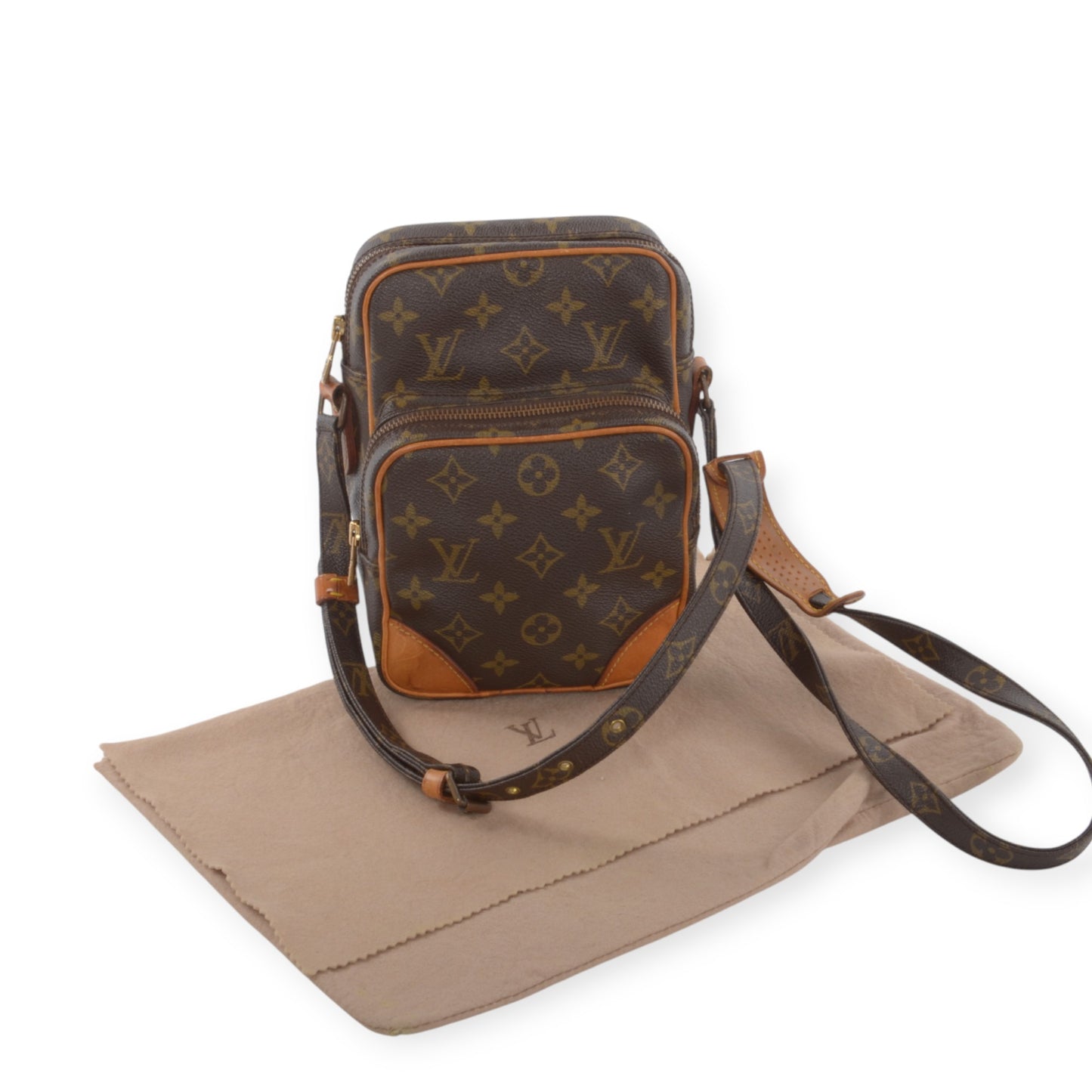 Louis Vuitton Amazon Vintage Crossbody Shoulder Bag Monogram Designer Classic