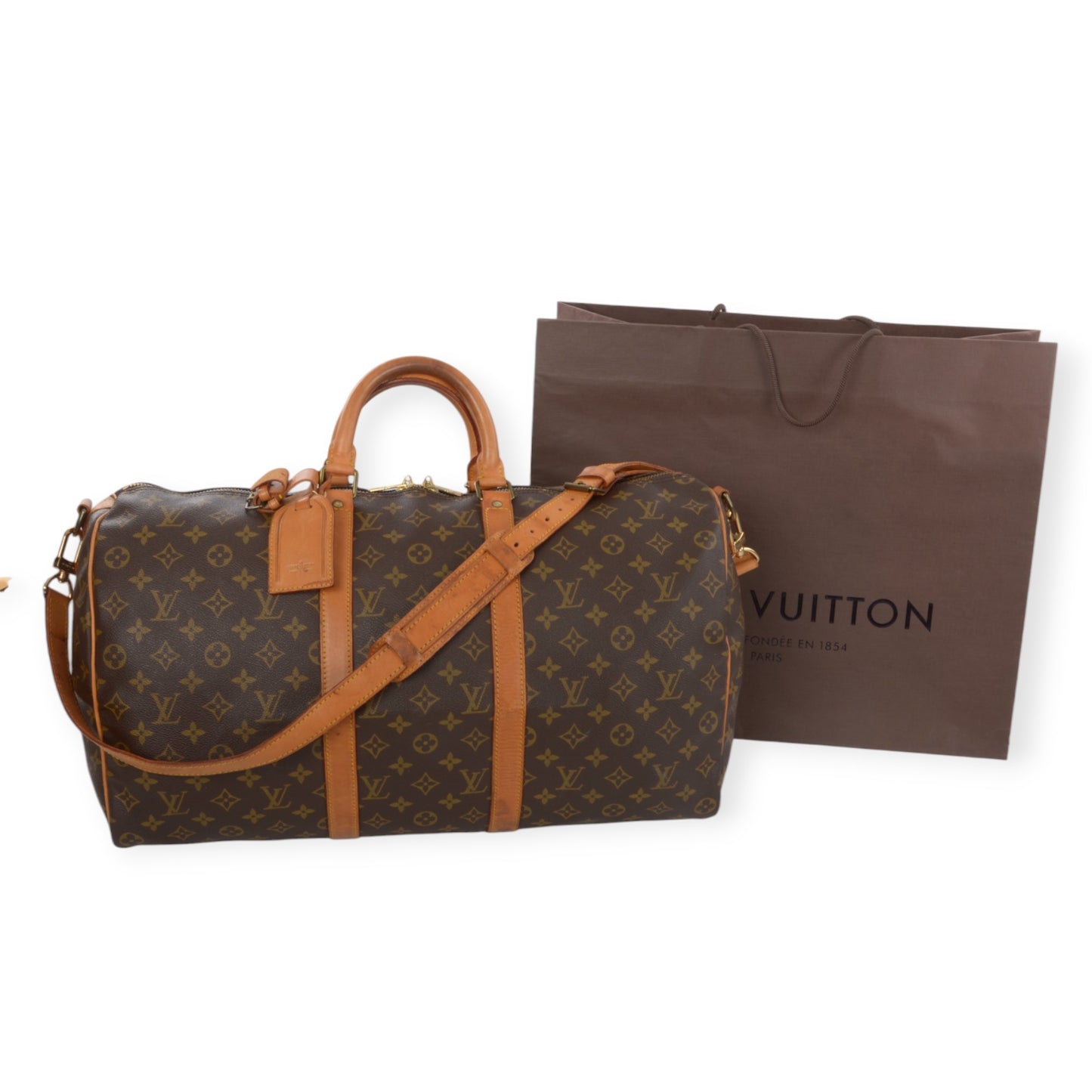 Louis Vuitton Keepall Bandoulière 50 Monogram Vintage Boston Bag Weekendbag Travel Canvas