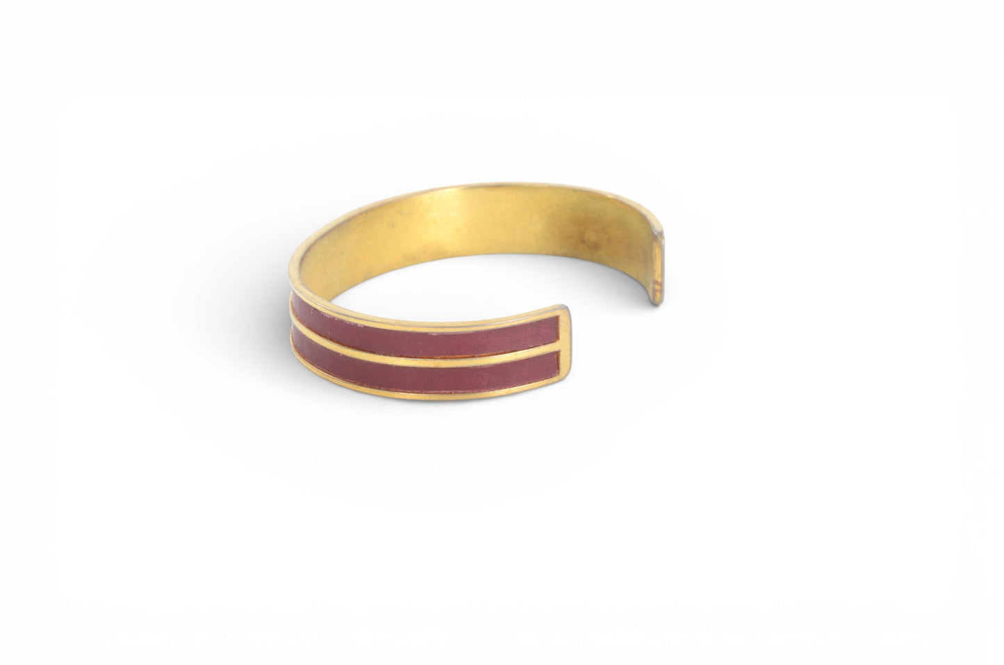 Loewe Anagram Bangle Bracelet Ladies Red Gold Cuff Vintage Designer Classic Authentic