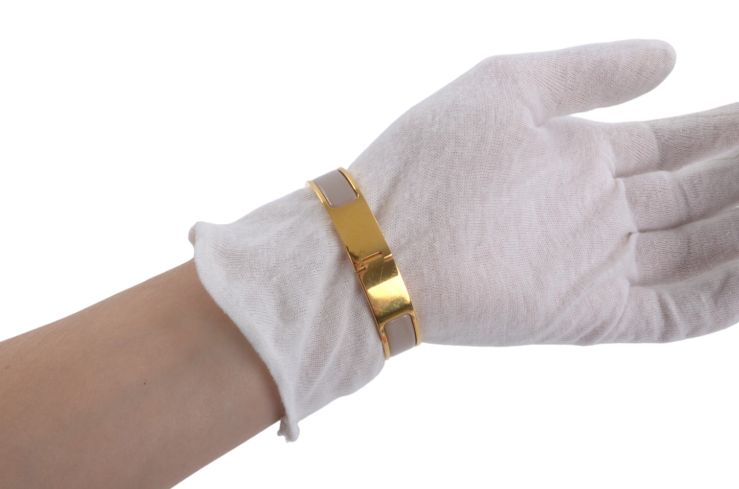 Hermès H Bracelet Marron Glace Enamel Gold Plated Clic-Clac Bangle Designer Classic