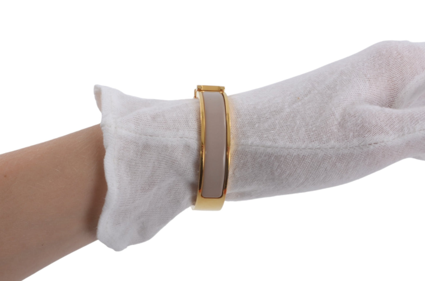 Hermès H Bracelet Marron Glace Enamel Gold Plated Clic-Clac Bangle Designer Classic