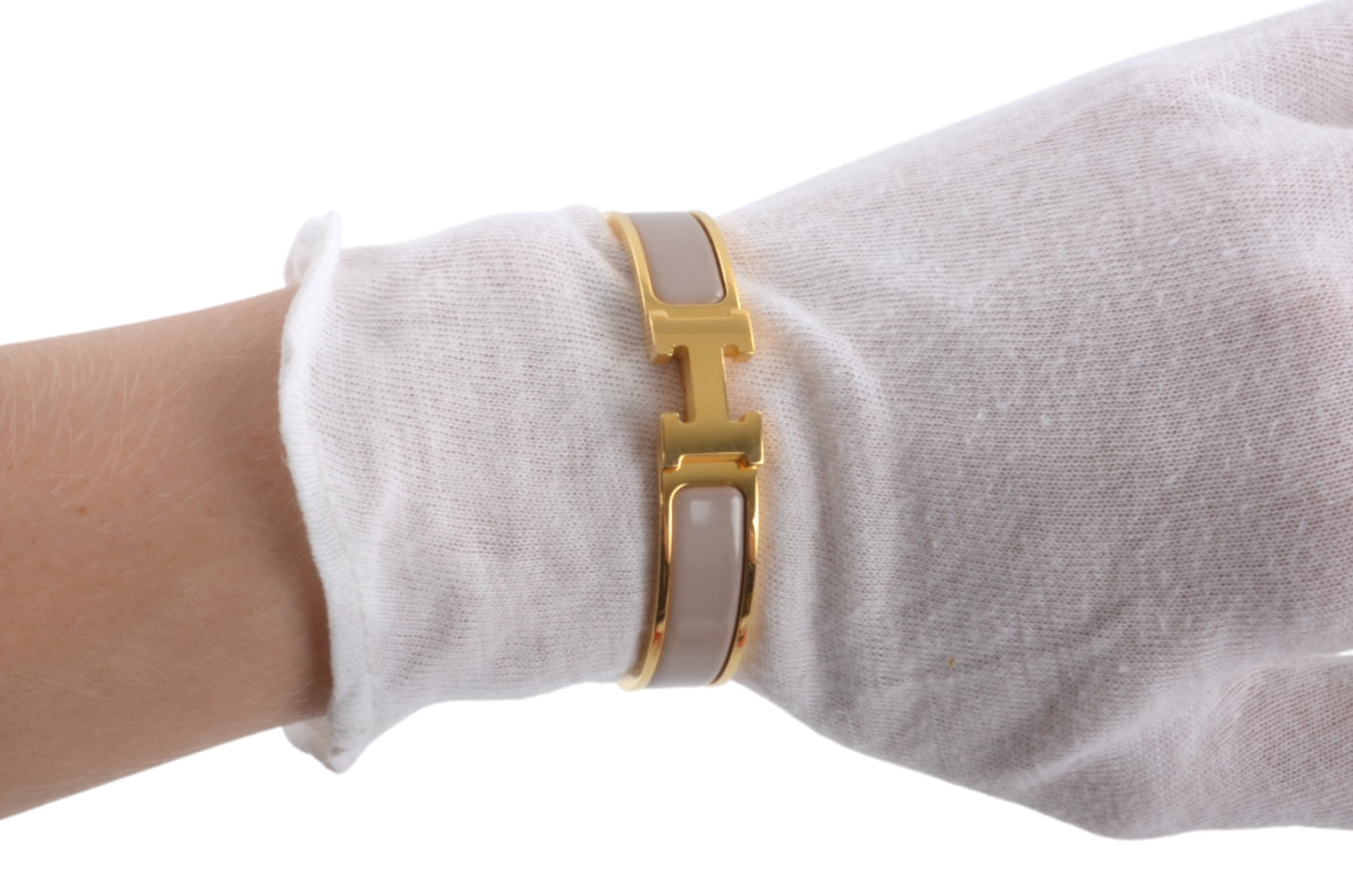 Hermès H Bracelet Marron Glace Enamel Gold Plated Clic-Clac Bangle Designer Classic