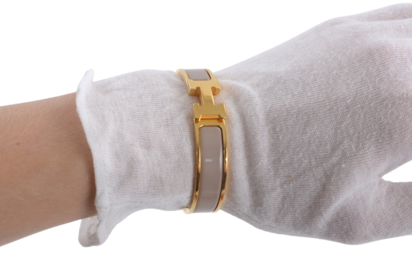 Hermès H Bracelet Marron Glace Enamel Gold Plated Clic-Clac Bangle Designer Classic