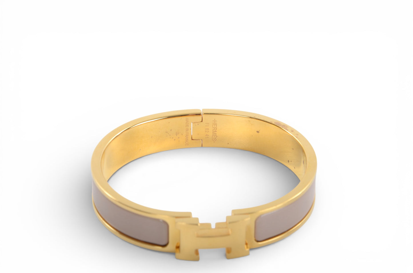 Hermès H Bracelet Marron Glace Enamel Gold Plated Clic-Clac Bangle Designer Classic