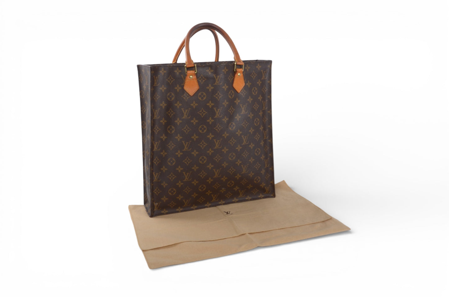 Louis Vuitton Sac Plat Handbag Monogram Canvas Bag Vintage Designer Classic