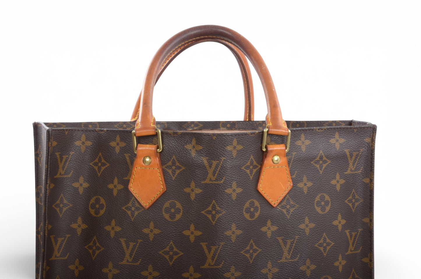Louis Vuitton Sac Plat Handbag Monogram Canvas Bag Vintage Designer Classic