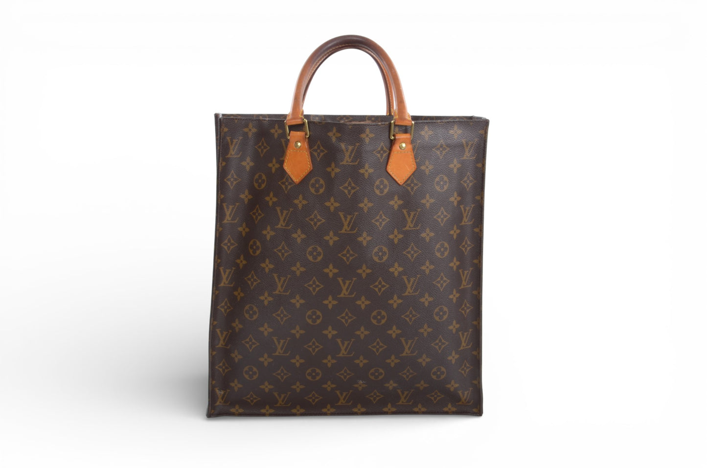 Louis Vuitton Sac Plat Handbag Monogram Canvas Bag Vintage Designer Classic