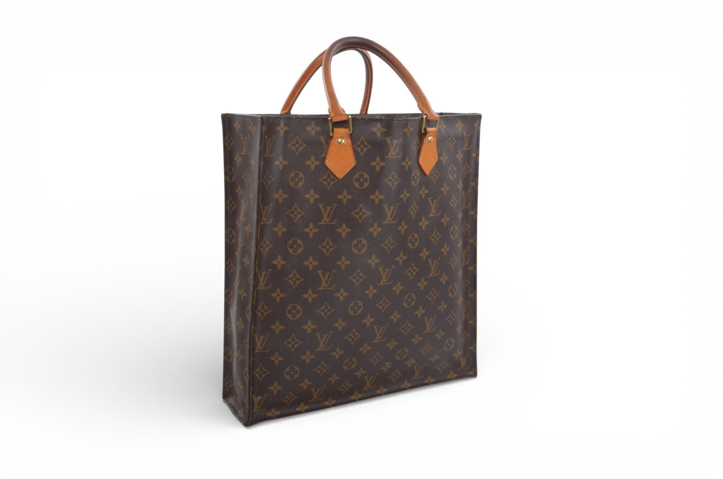 Louis Vuitton Sac Plat Handbag Monogram Canvas Bag Vintage Designer Classic