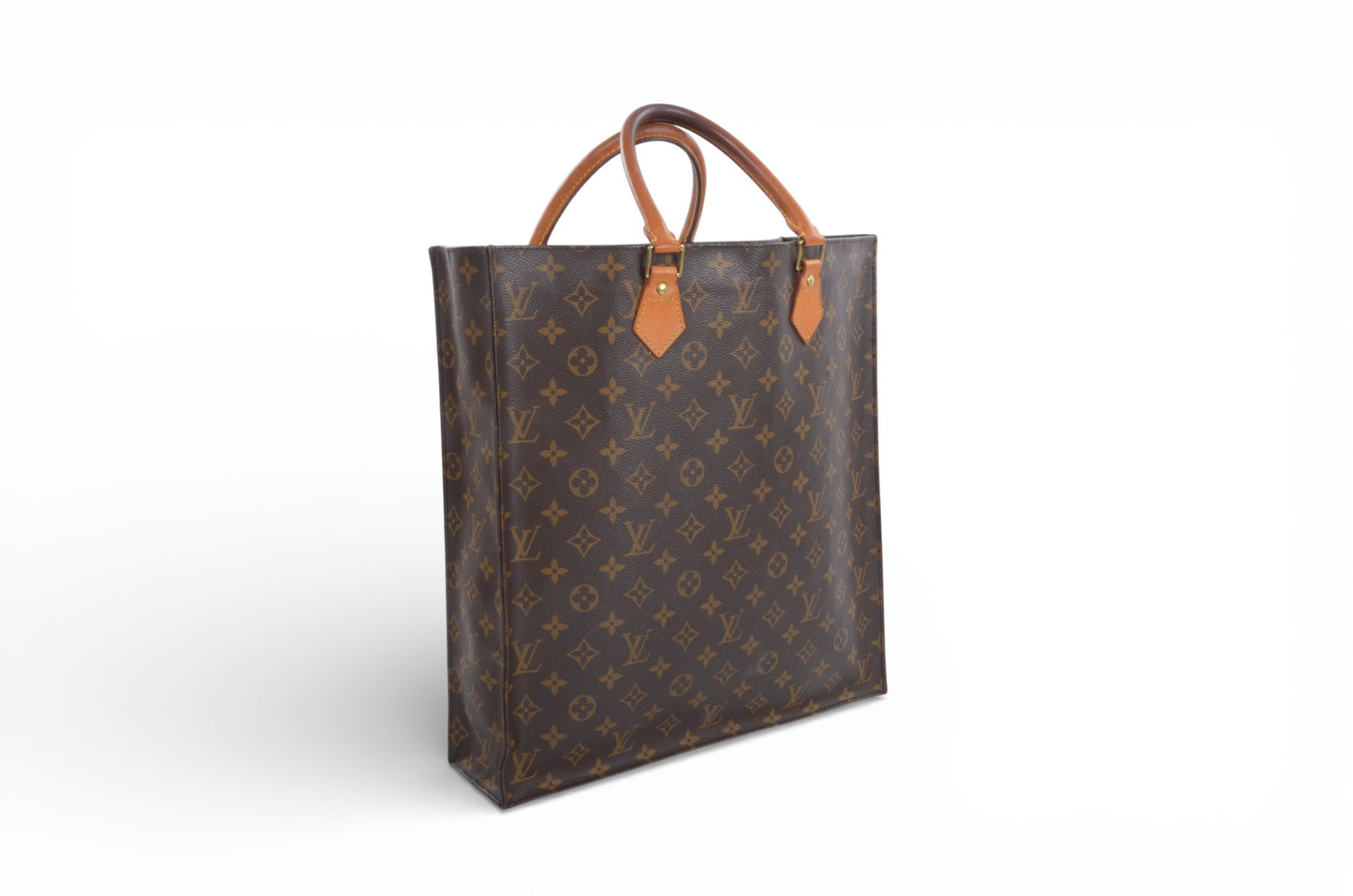 Louis Vuitton Sac Plat Handbag Monogram Canvas Bag Vintage Designer Classic