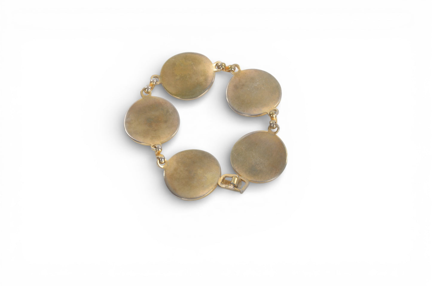 Chanel CC Logo Coin Medallion Crown Bracelet Vintage Gold Statement Designer Classic Jewelry