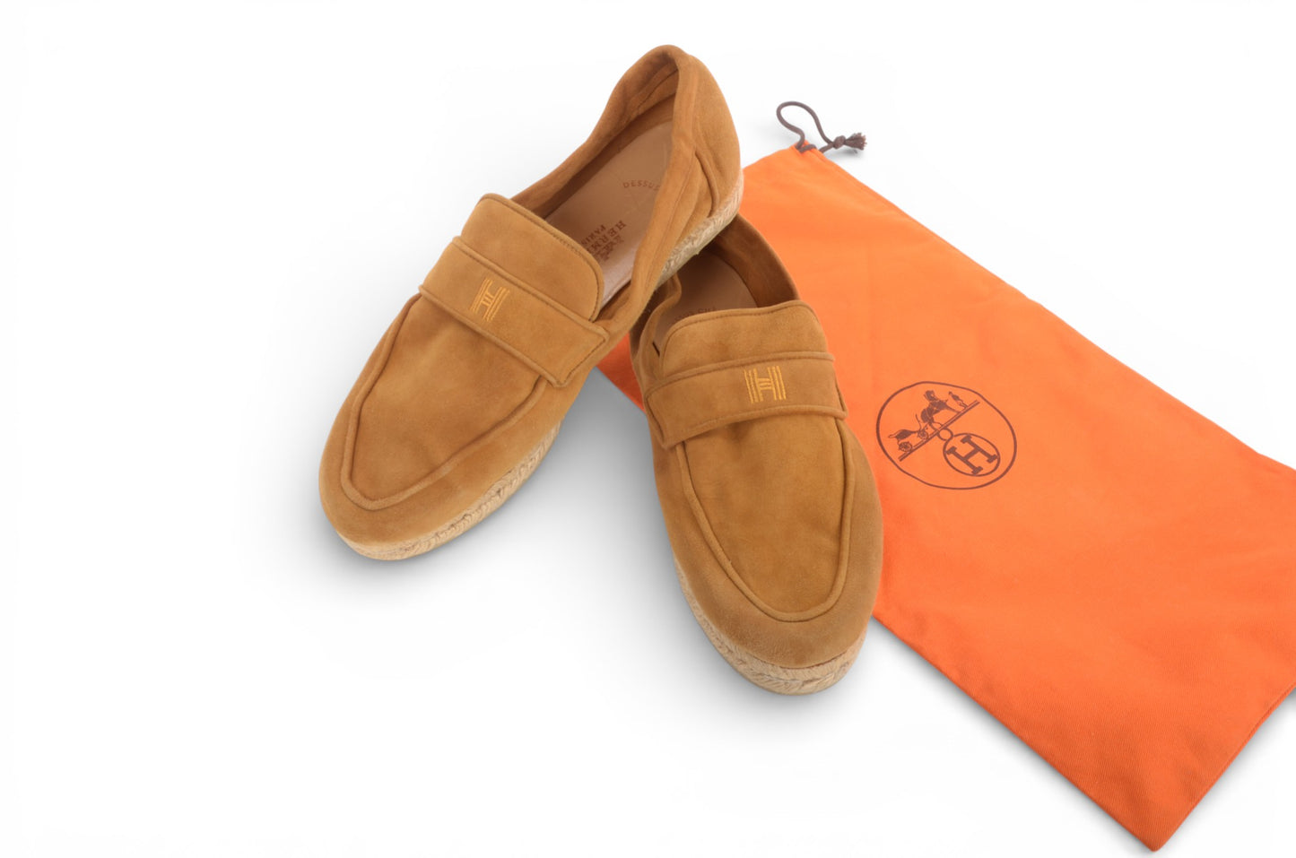 Hermès Suede Leather Espadrilles Loafers Flats Shoes Brown Size 40 Luxury Designer Classic