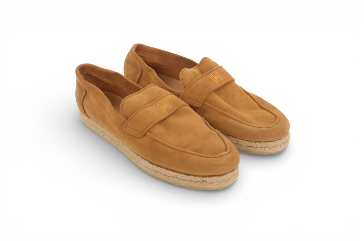 Hermès Suede Leather Espadrilles Loafers Flats Shoes Brown Size 40 Luxury Designer Classic