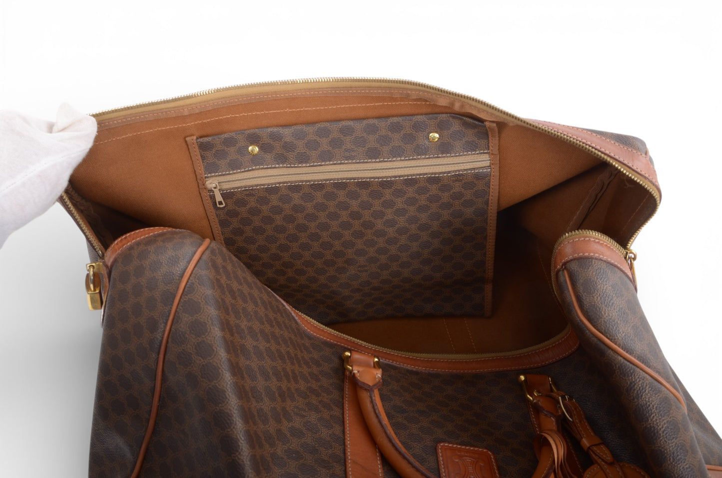 Celine Macadam Weekend Bag Boston Bag Triomphe Monogram Vintage Designer Classic