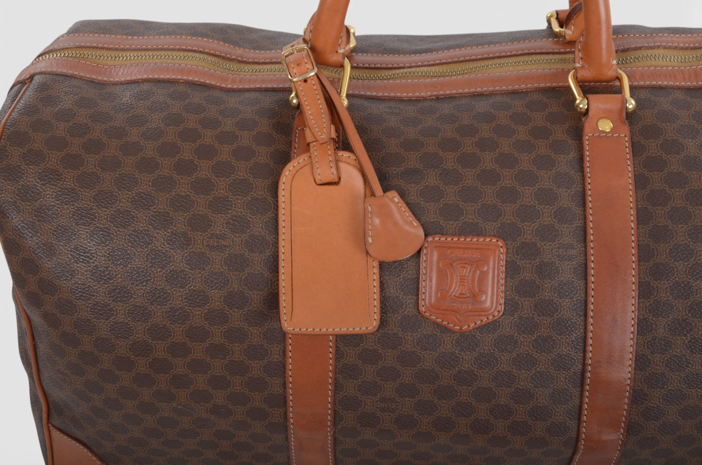 Celine Macadam Weekend Bag Boston Bag Triomphe Monogram Vintage Designer Classic