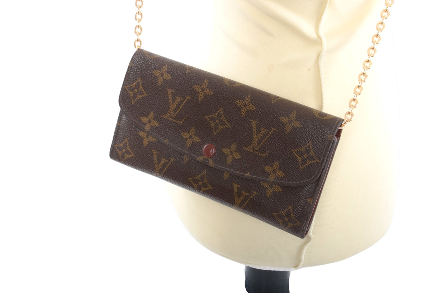 Louis Vuitton Emily Monogram Long Wallet Portefeuille Vintage Leather Canvas Brown Crossbody Bag