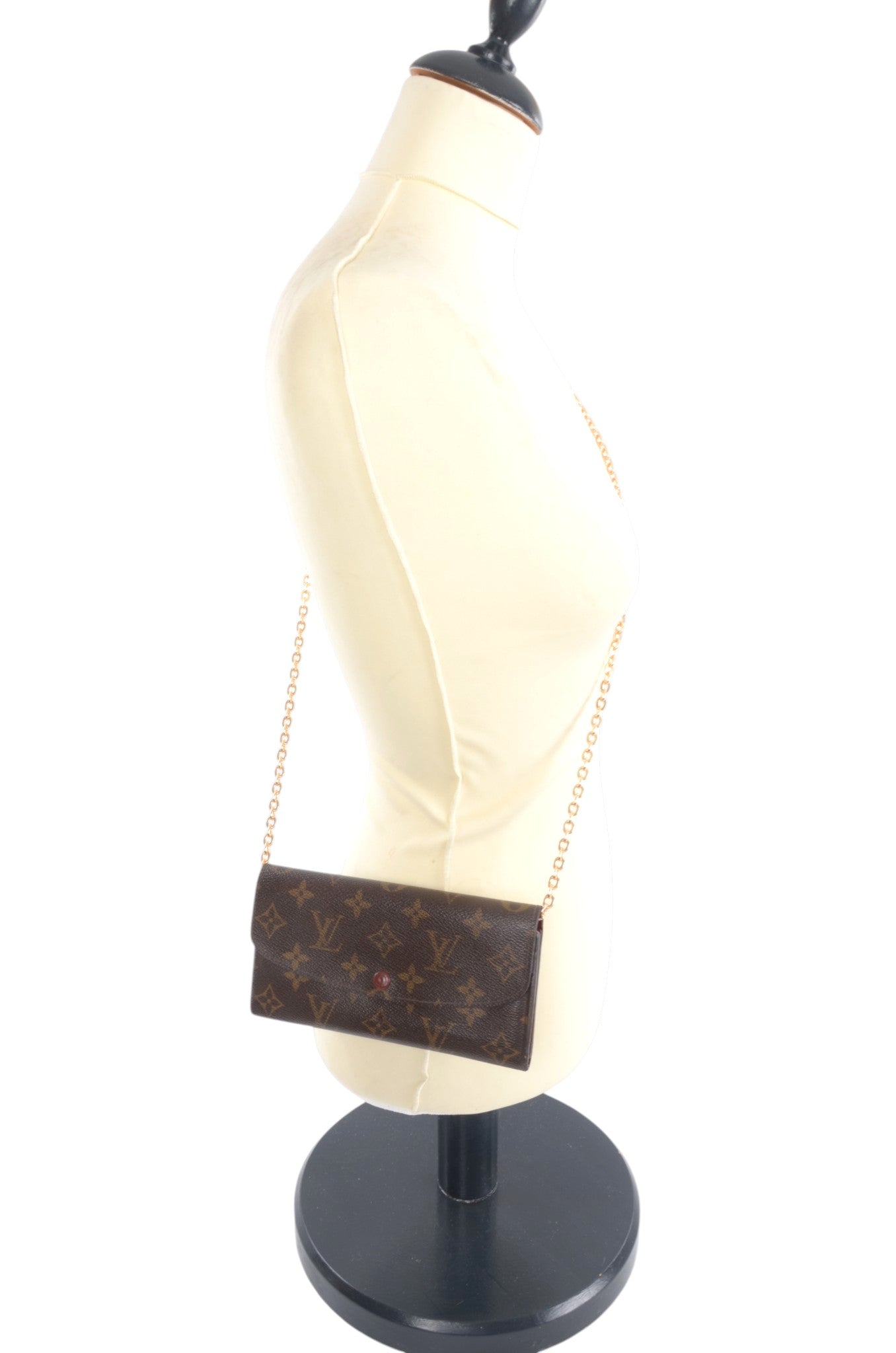 Louis Vuitton Emily Monogram Long Wallet Portefeuille Vintage Leather Canvas Brown Crossbody Bag