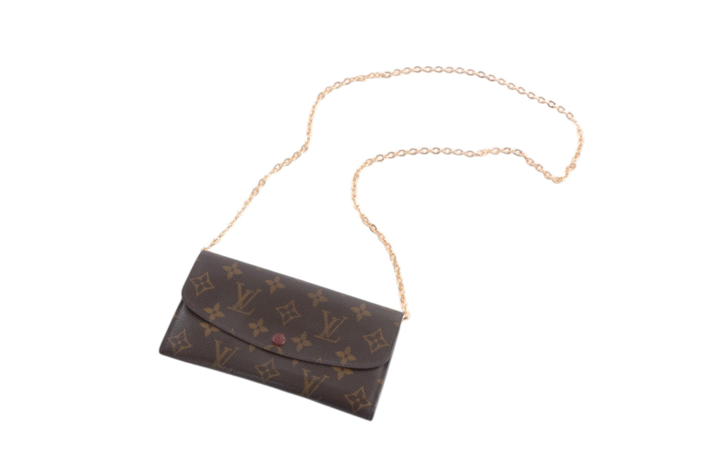 Louis Vuitton Emily Monogram Long Wallet Portefeuille Vintage Leather Canvas Brown Crossbody Bag