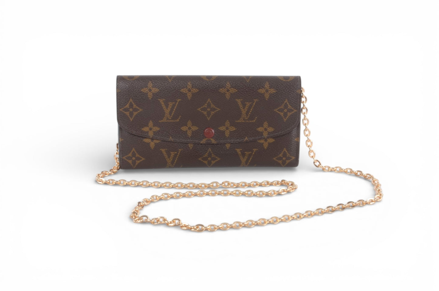 Louis Vuitton Emily Monogram Long Wallet Portefeuille Vintage Leather Canvas Brown Crossbody Bag