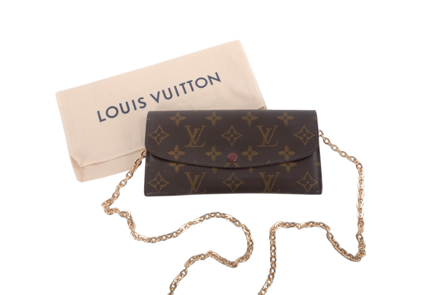 Louis Vuitton Emily Monogram Long Wallet Portefeuille Vintage Leather Canvas Brown Crossbody Bag