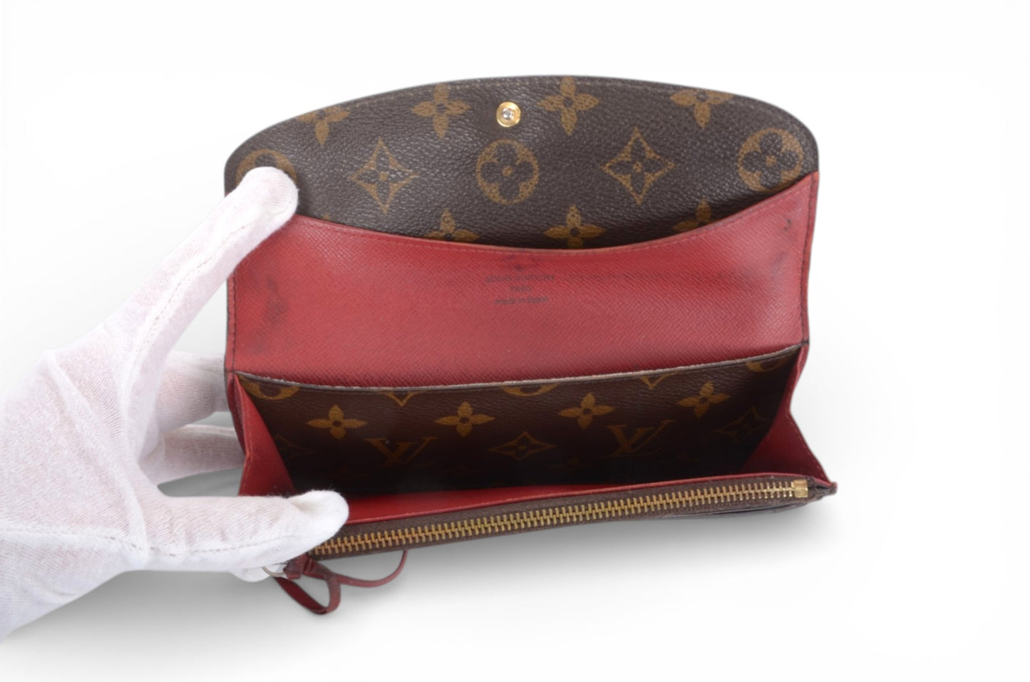 Louis Vuitton Emily Monogram Long Wallet Portefeuille Vintage Leather Canvas Brown Crossbody Bag