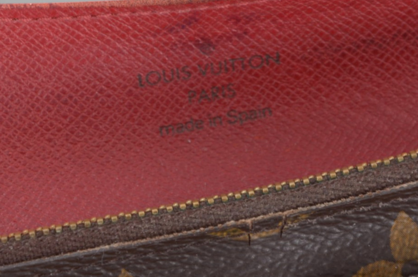 Louis Vuitton Emily Monogram Long Wallet Portefeuille Vintage Leather Canvas Brown Crossbody Bag