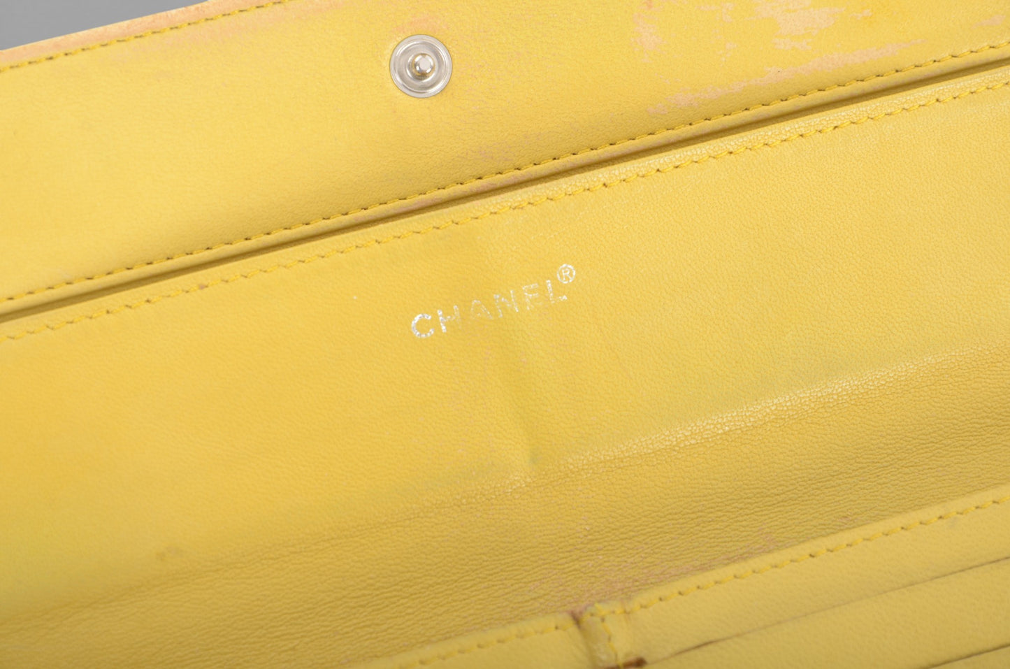 Chanel Yellow Travel Line Wallet Cardholder Fabric Vintage Crossbody Bag Designer Classic Authentic