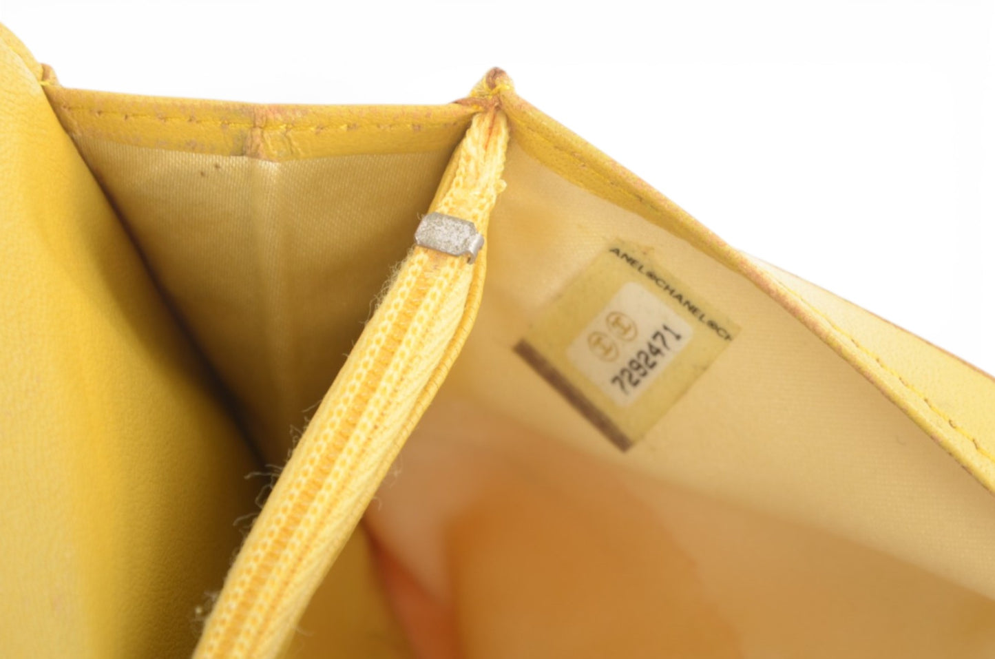 Chanel Yellow Travel Line Wallet Cardholder Fabric Vintage Crossbody Bag Designer Classic Authentic