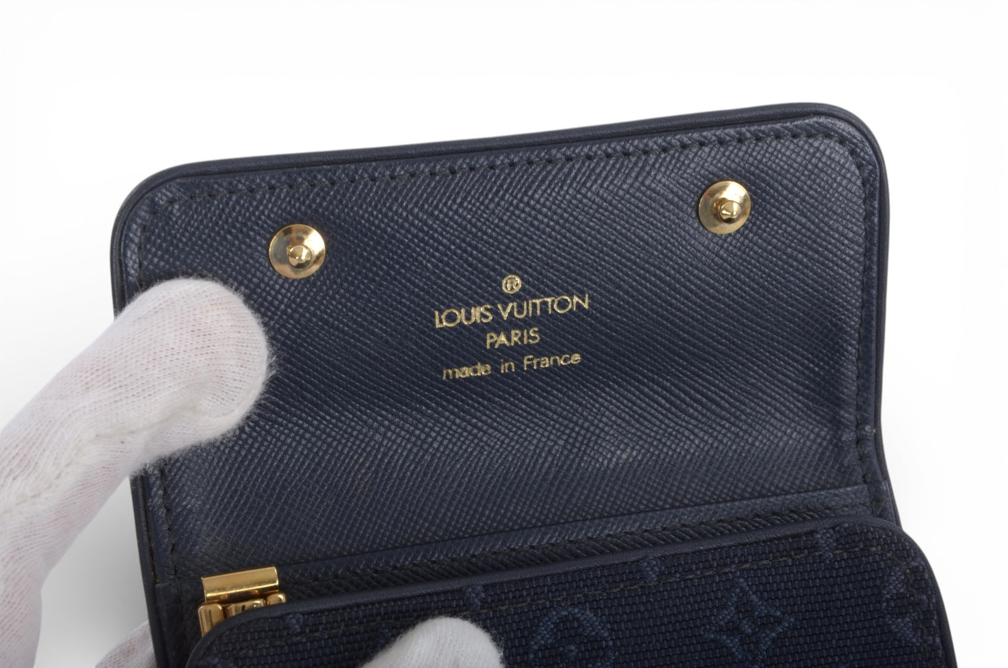 Louis Vuitton Mini Lin Blue Key Holder Keyholder Case Vintage Pouch Monogram Designer Classic