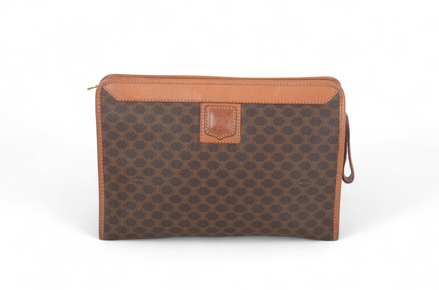 Celine Vintage Triomphe Clutch Bag Evening Bag Pouch Make Up Vanity Toiletry Bag Monogram Canvas