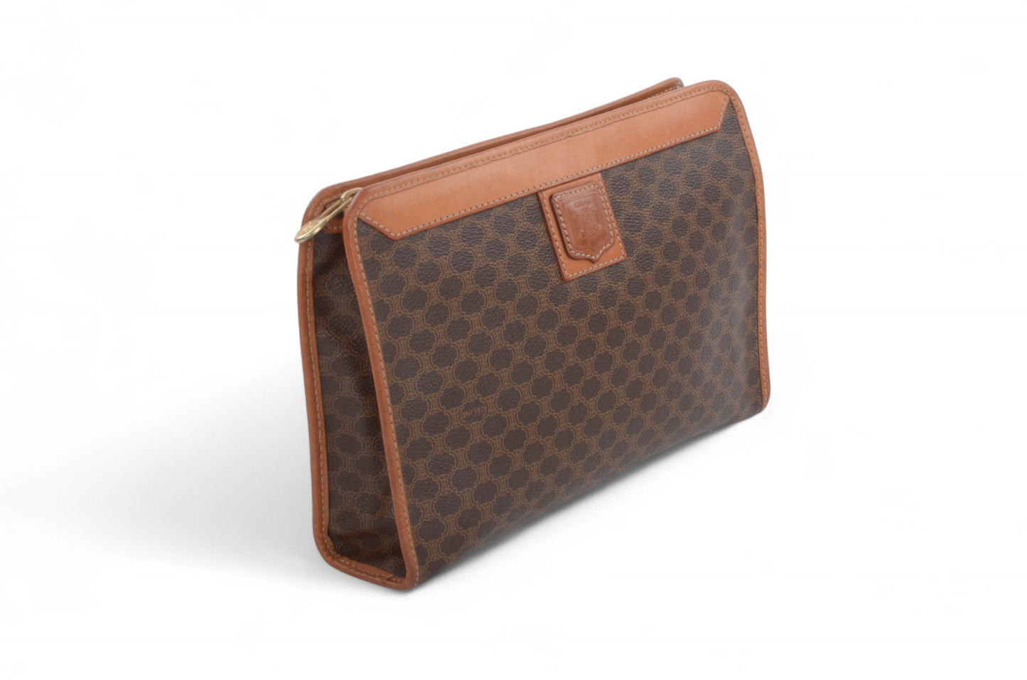 Celine Vintage Triomphe Clutch Bag Evening Bag Pouch Make Up Vanity Toiletry Bag Monogram Canvas