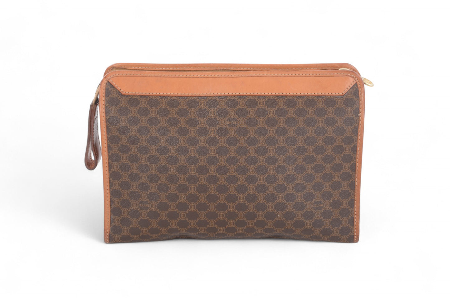 Celine Vintage Triomphe Clutch Bag Evening Bag Pouch Make Up Vanity Toiletry Bag Monogram Canvas