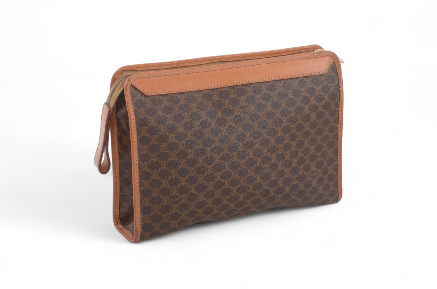 Celine Vintage Triomphe Clutch Bag Evening Bag Pouch Make Up Vanity Toiletry Bag Monogram Canvas