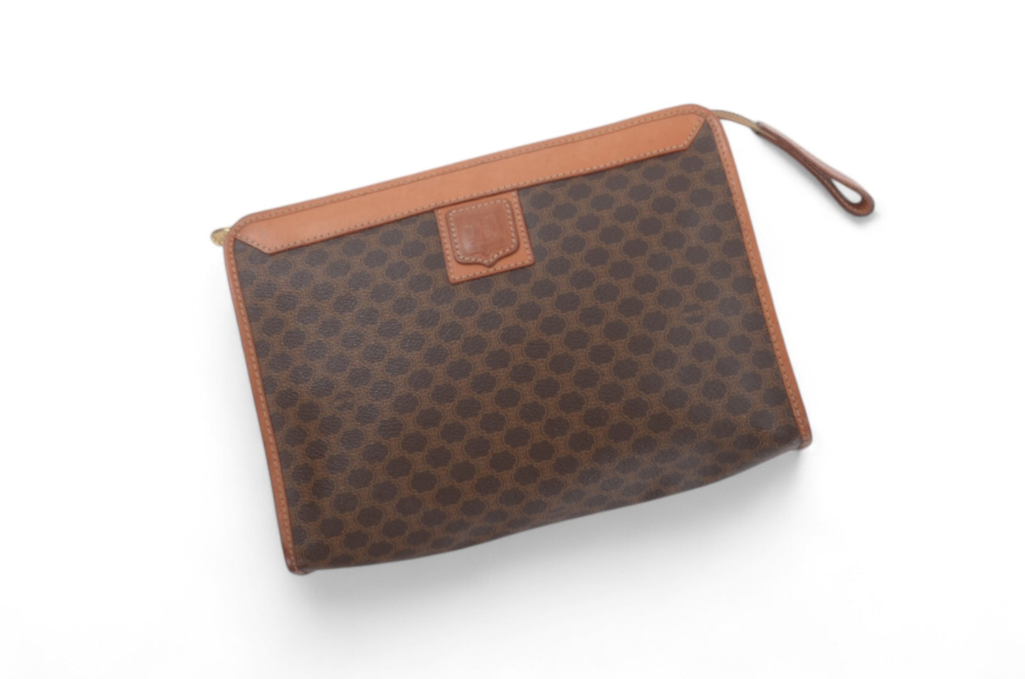 Celine Vintage Triomphe Clutch Bag Evening Bag Pouch Make Up Vanity Toiletry Bag Monogram Canvas