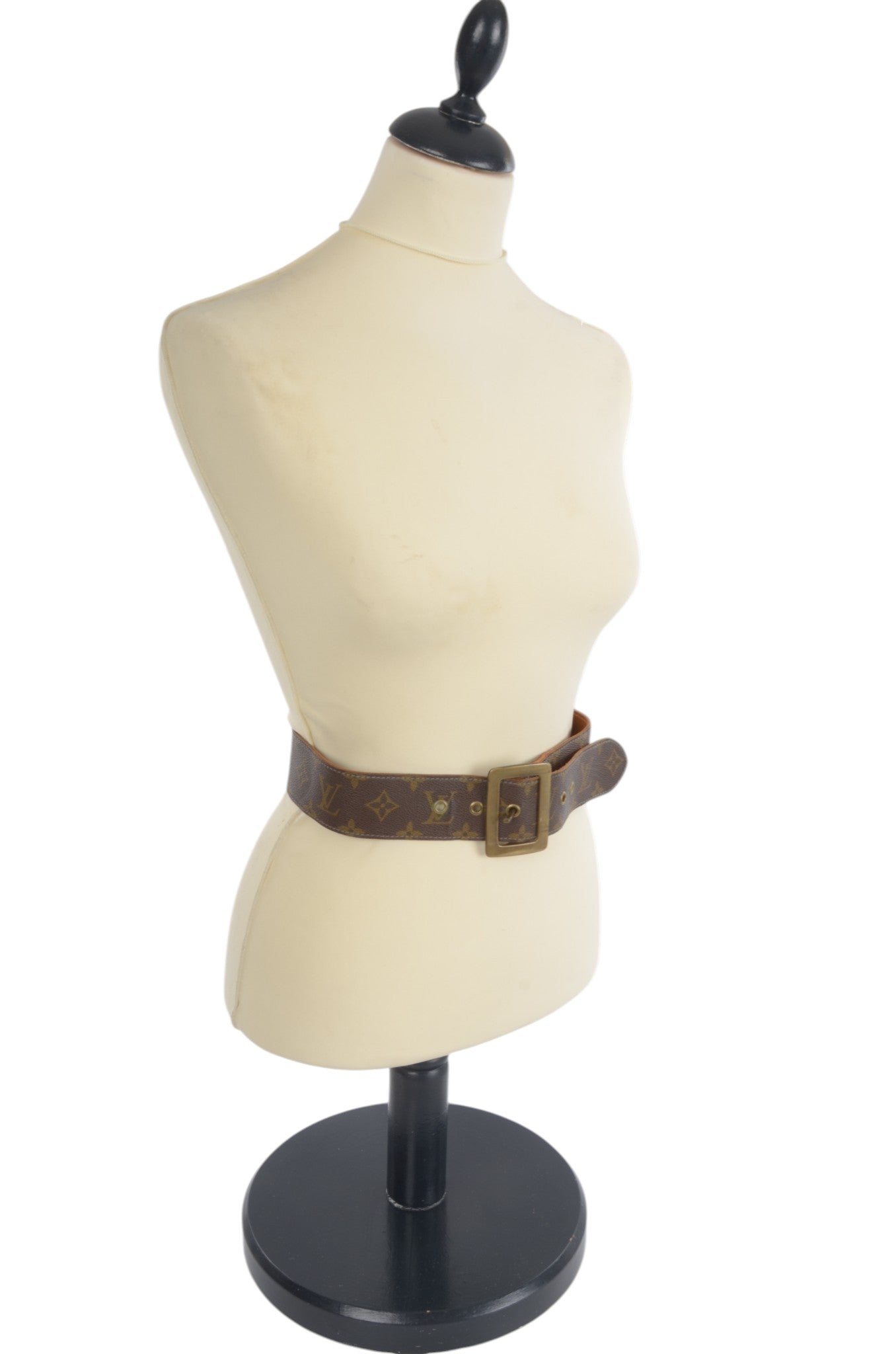 Louis Vuitton Vintage Belt Monogram Canvas Leather Brown Designer Classic