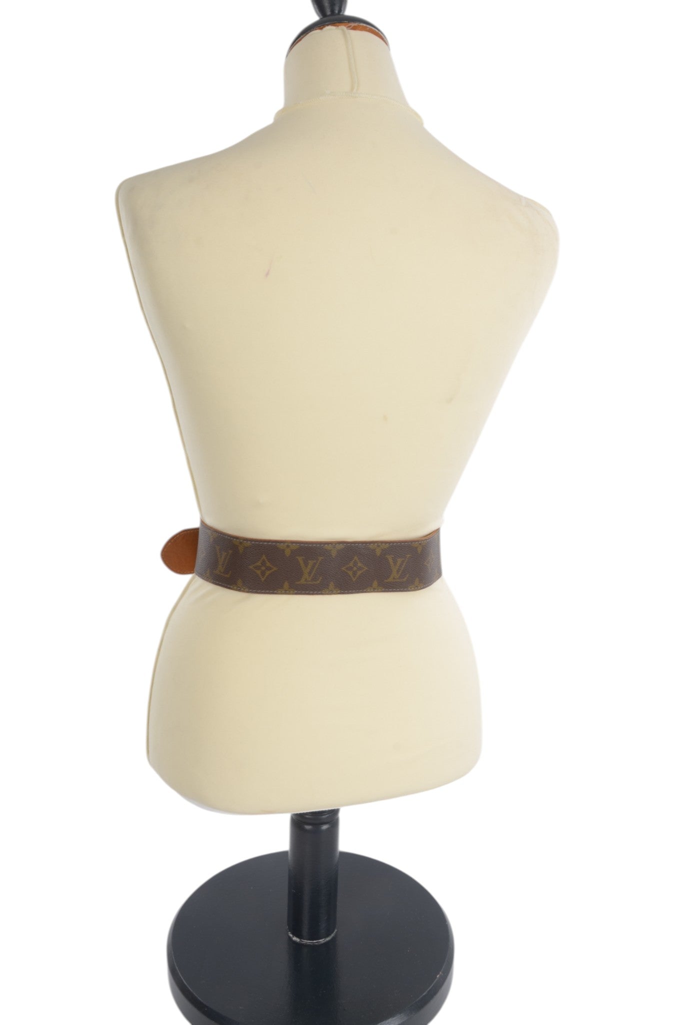 Louis Vuitton Vintage Belt Monogram Canvas Leather Brown Designer Classic