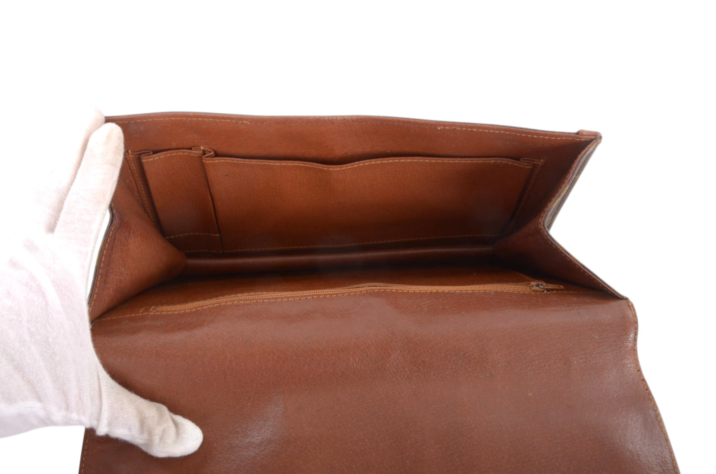 Louis Vuitton Pochette Dame Monogram Bag Clutch Pouch Vintage Leather Canvas Brown Crossbody Bag