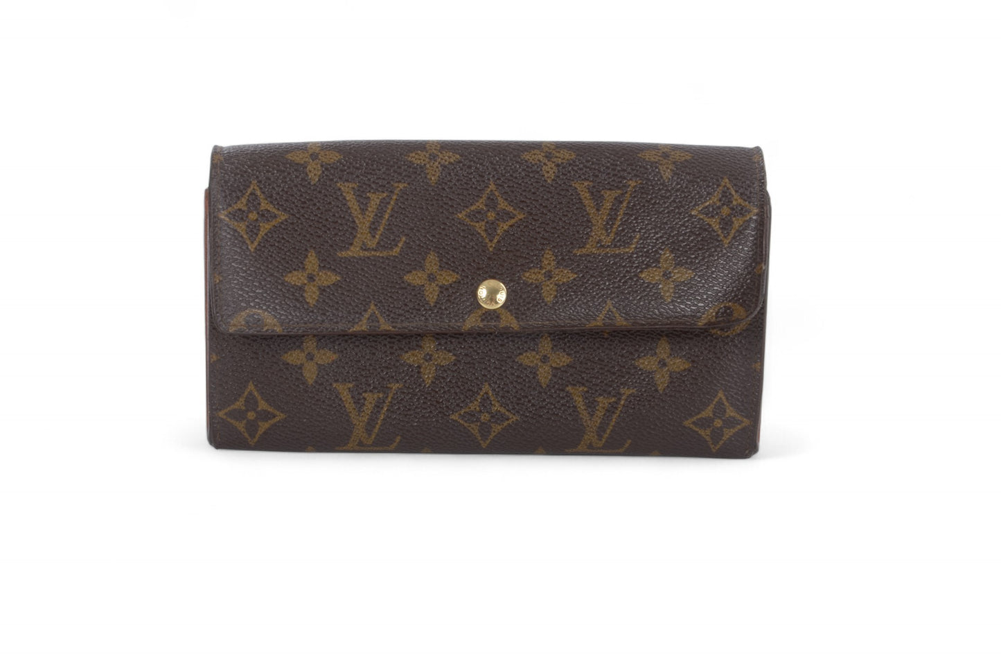 Louis Vuitton Sarah Monogram Wallet Vintage Leather Canvas Brown Crossbody Bag