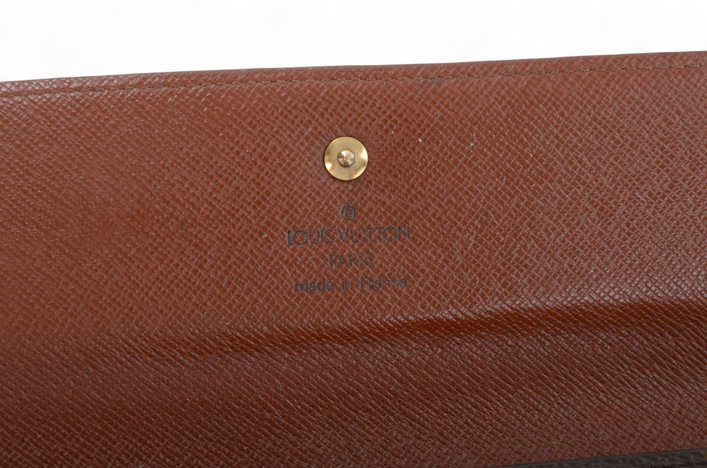 Louis Vuitton Sarah Monogram Wallet Vintage Leather Canvas Brown Crossbody Bag