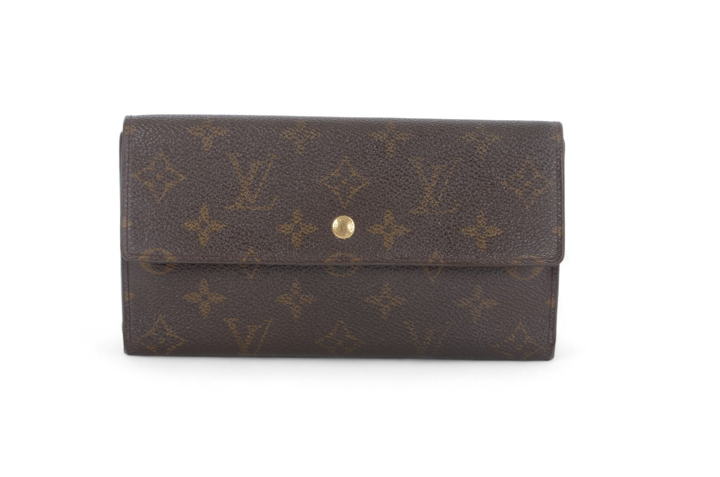 Louis Vuitton Sarah Monogram Wallet Vintage Leather Canvas Brown Crossbody Bag