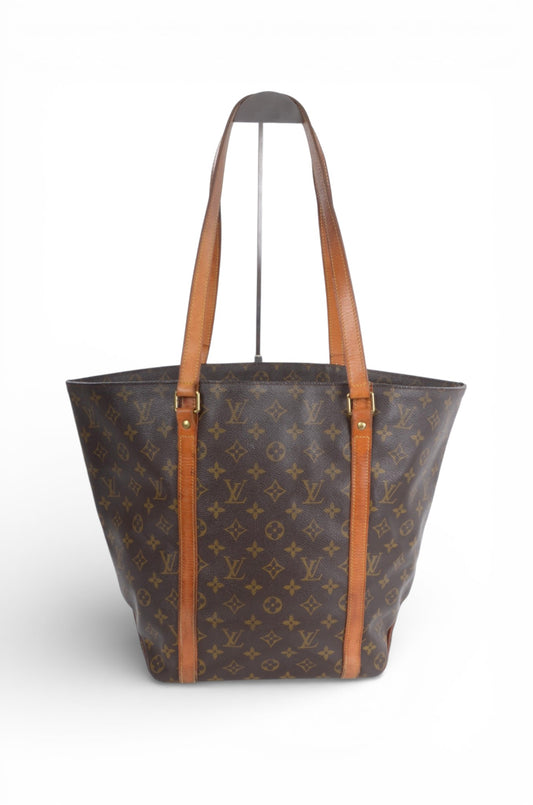 Louis Vuitton Vintage Sac Shopping Tote Shoulder Bag Handbag Monogram Canvas Vintage Designer Classic Authentic