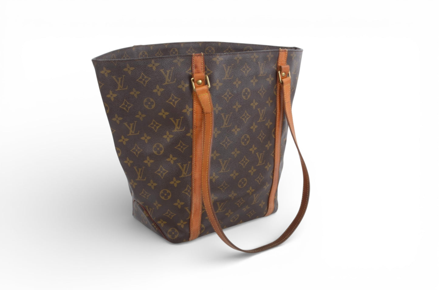 Louis Vuitton Vintage Sac Shopping Tote Shoulder Bag Handbag Monogram Canvas Vintage Designer Classic Authentic