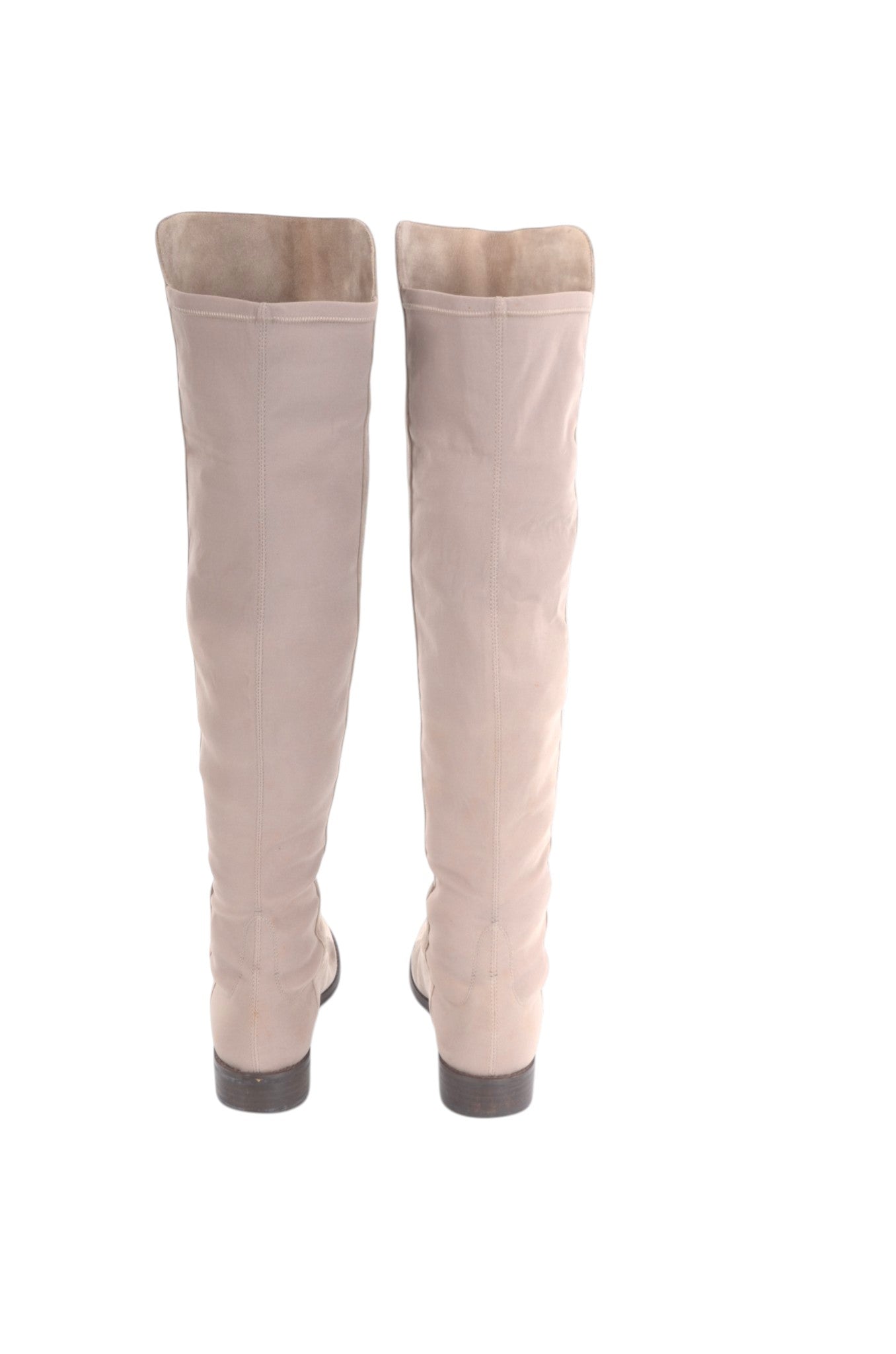 Stuart Weitzman Boots 5050 Beige Knee High Boots Suede Size 38,5 Designer Classic